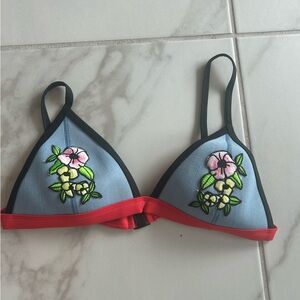 Triangl Swimwear Coral and Red Bikini Top